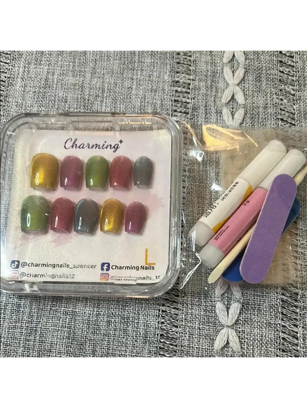 Charming Handmade Colorful Nail Set